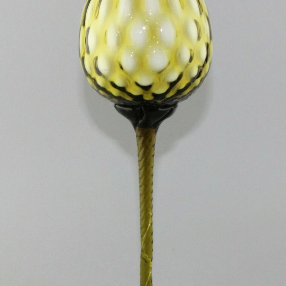 MCM Dabs Italy Dark Green Blown Glass Tall Stem - Picture 11 of 12